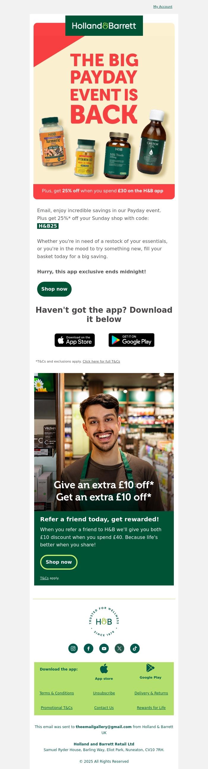 Email Design Inspiration from Holland & Barrett, Your Sunday Savings 💌