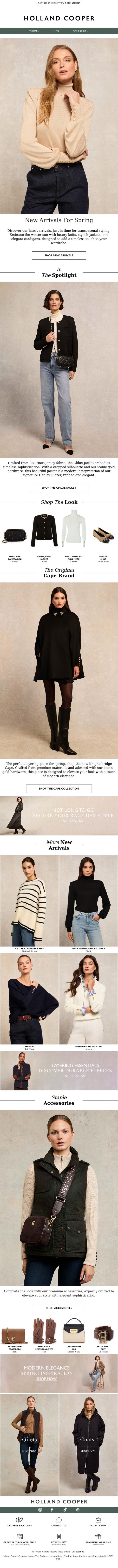 Email Design Inspiration from Holland Cooper, New In: Thin Knits For Spring