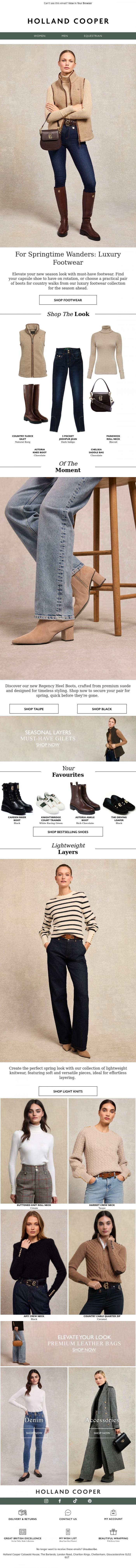 Email Design Inspiration from Holland Cooper, Springtime Wanders And City Strolls