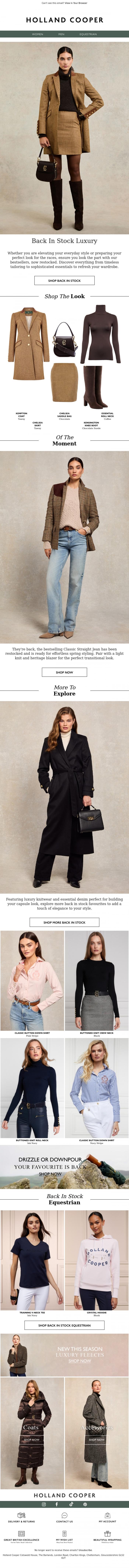 Email Design Inspiration from Holland Cooper, Your Favourite Pieces Are Back