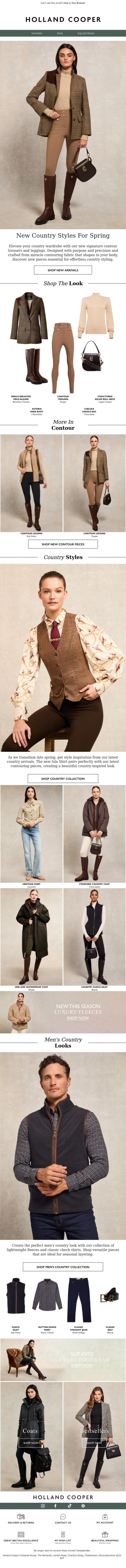 Email Design Inspiration from Holland Cooper, Season Shift: New Country Staples