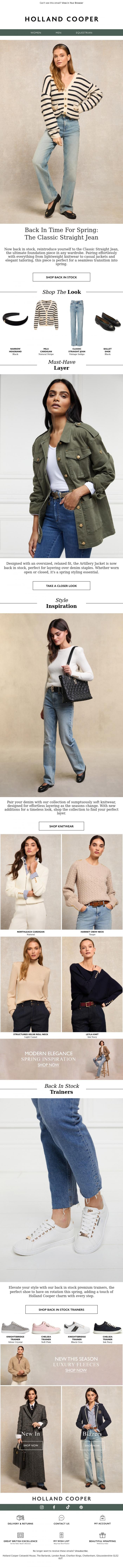 Email Design Inspiration from Holland Cooper, Your Wardrobe Staples Are Back