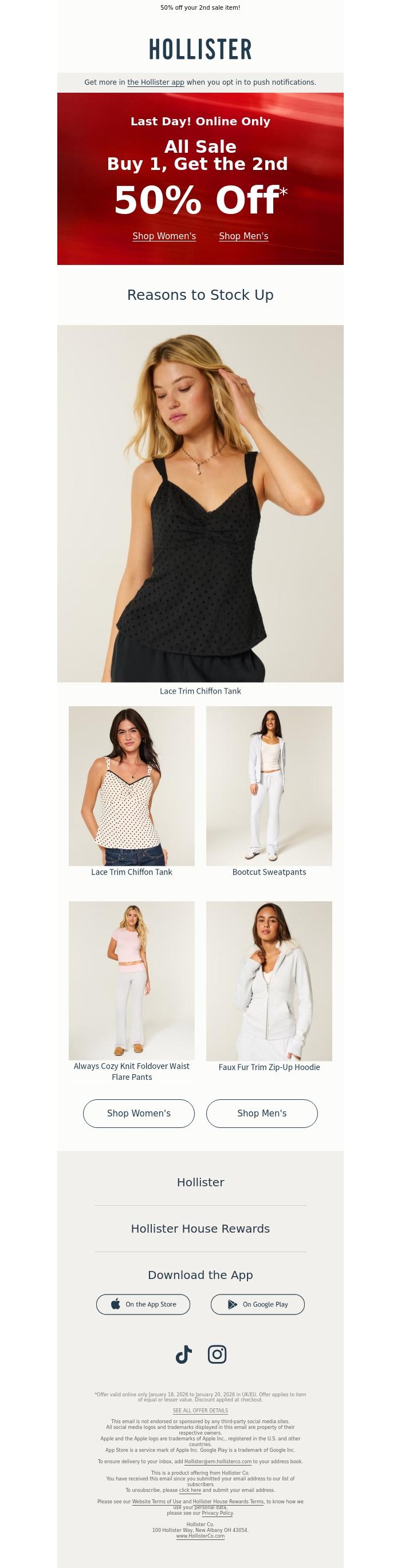 Email Design Inspiration from Hollister, SALE ENDS TODAY ⏳