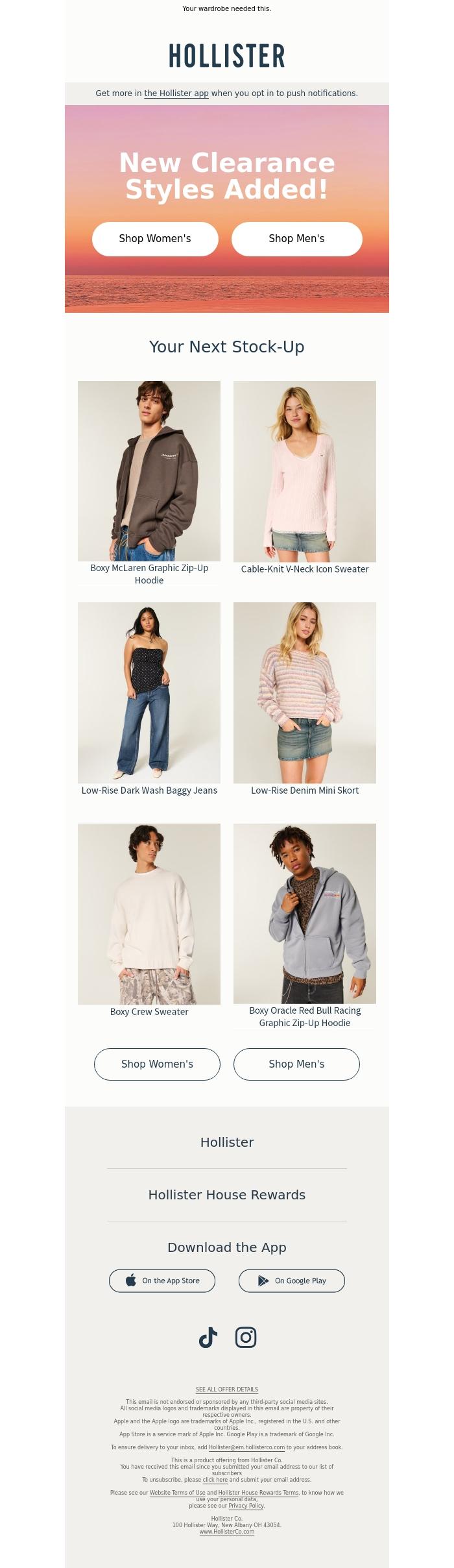 Email Design Inspiration from Hollister, 🗣️ New clearance styles added!