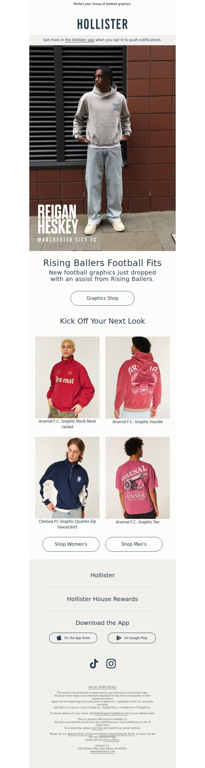 Email Design Inspiration from Hollister, Rising Ballers Outfit Goals ⚽️
