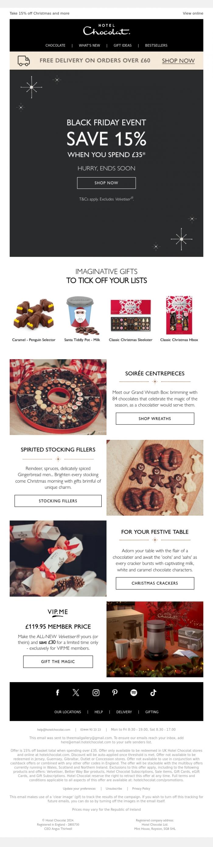 Email Design Inspiration from Hotel Chocolat, Not long left to save...