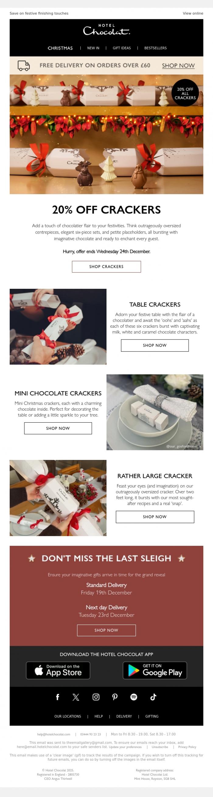 Email Design Inspiration from Hotel Chocolat, Crack open your limited-time offer