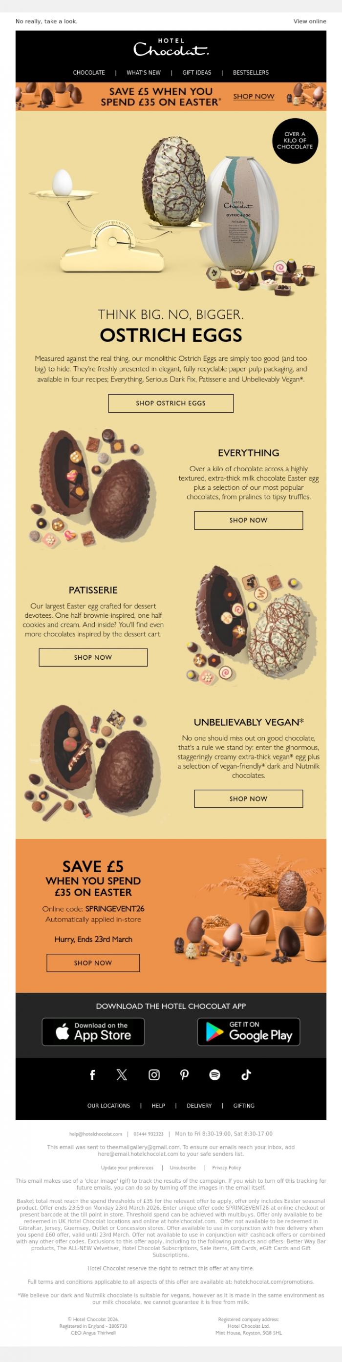 Email Design Inspiration from Hotel Chocolat, Not your average egg...