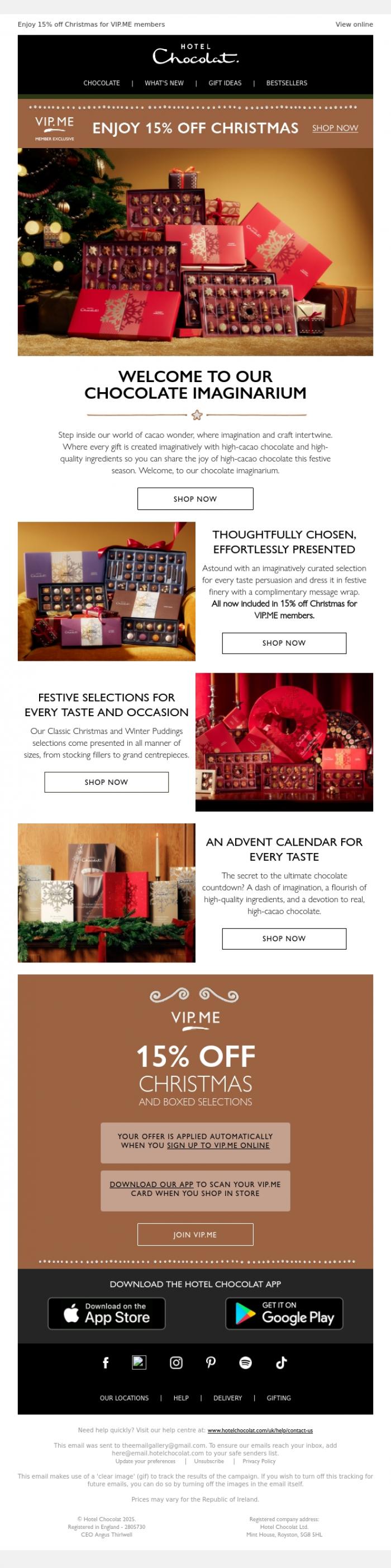 Email Design Inspiration from Hotel Chocolat, Welcome to the Chocolate Imaginarium