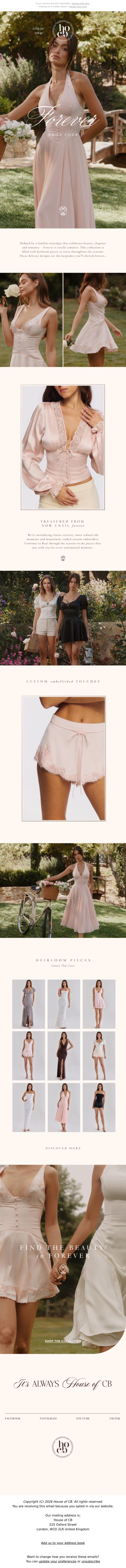 Email Design Inspiration from House of CB, It's a Forever thing 🎀
