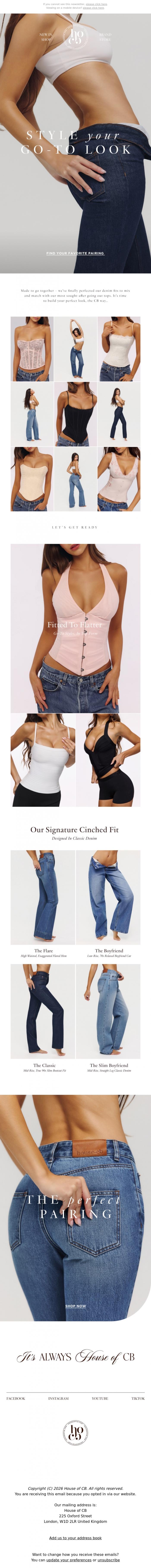 Email Design Inspiration from House of CB, Jeans&nbsp;+ a nice top, the CB way