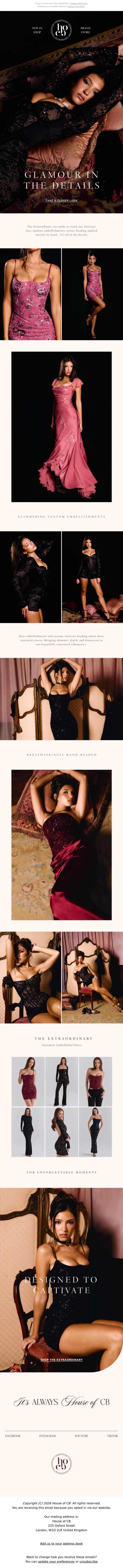 Email Design Inspiration from House of CB, It's all in the details