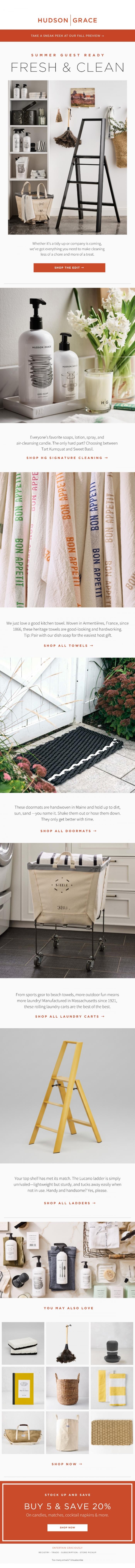 Email Design Inspiration from Hudson Grace, A SUMMER REFRESH
