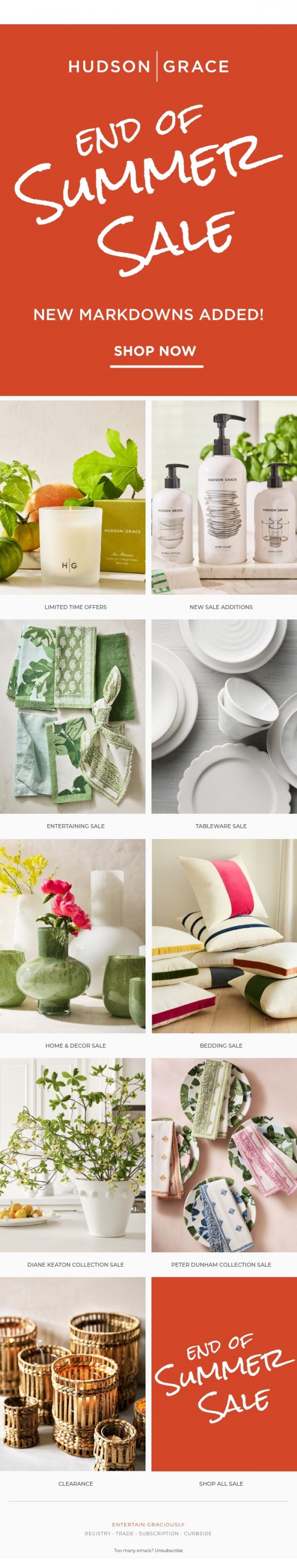 Email Design Inspiration from Hudson Grace, Sale Just Got BIGGER! New Markdowns Added