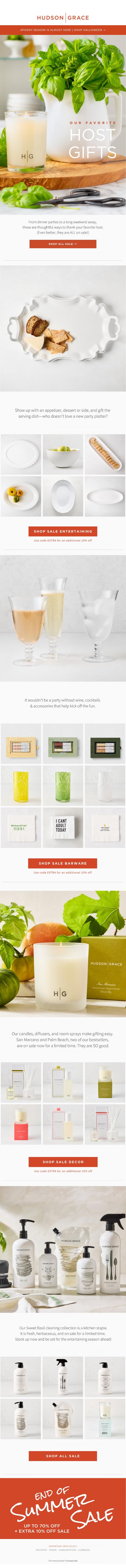 Email Design Inspiration from Hudson Grace, Our Favorite Host Gifts-all on SALE