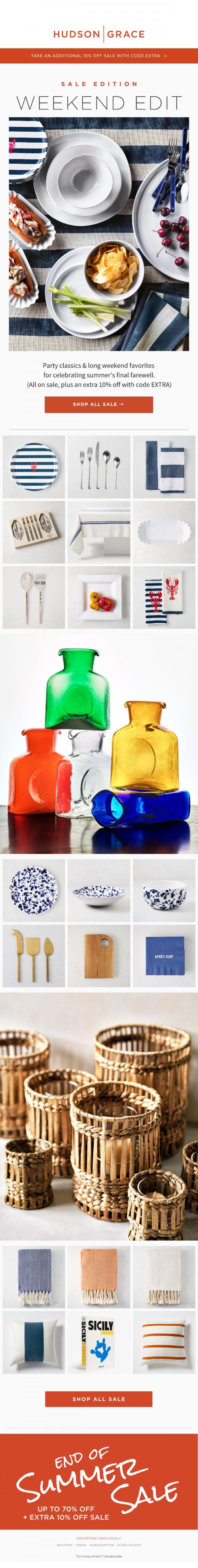 Email Design Inspiration from Hudson Grace, WEEKEND EDIT | Sale Favorites