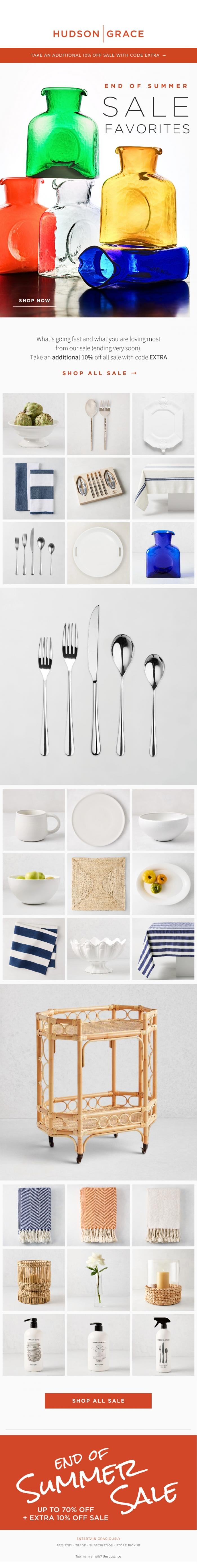 Email Design Inspiration from Hudson Grace, SALE FAVORITES | Final Days for up to 70% Off