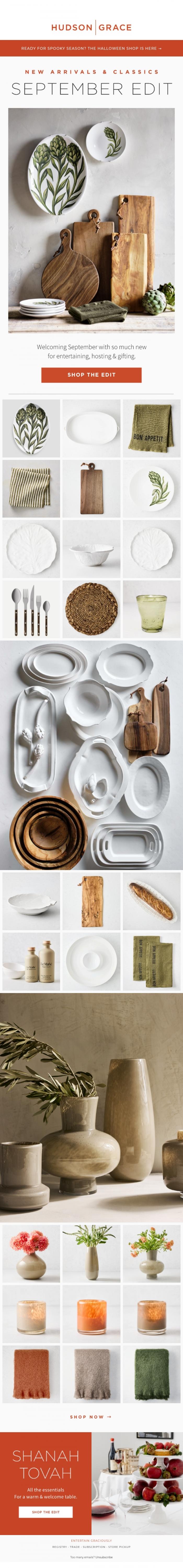 Email Design Inspiration from Hudson Grace, The September Edit | New Arrivals & Classics