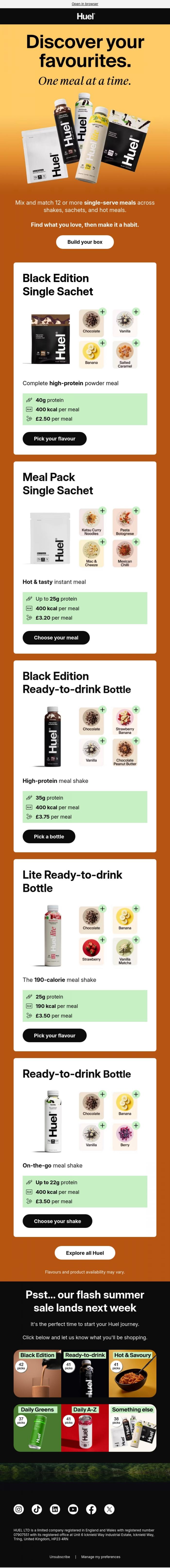 Email Design Inspiration from Huel, NEW: Mix & Match has landed 📦