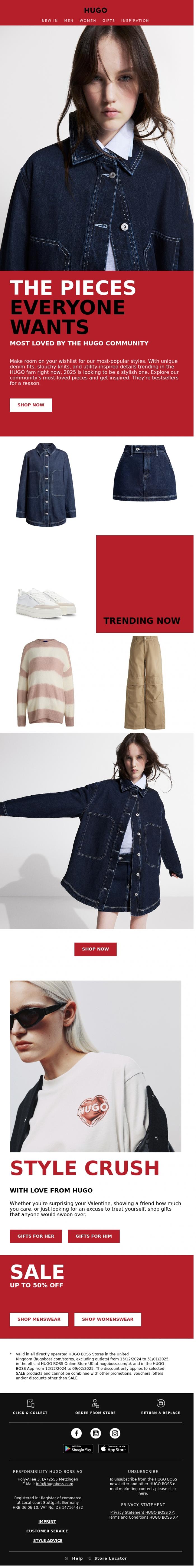 Email Design Inspiration from HUGO News, Most wanted: shop our bestsellers