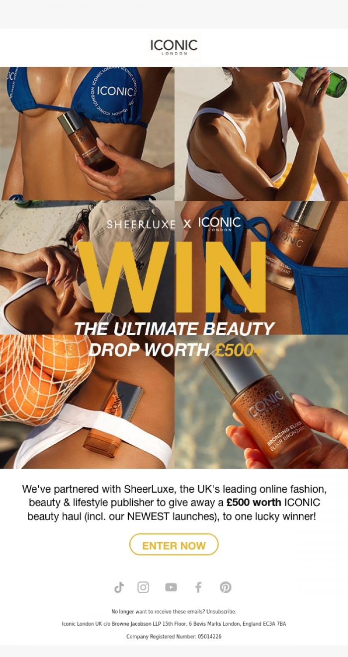 Email Design Inspiration from ICONIC London, WIN BIG! 🤞