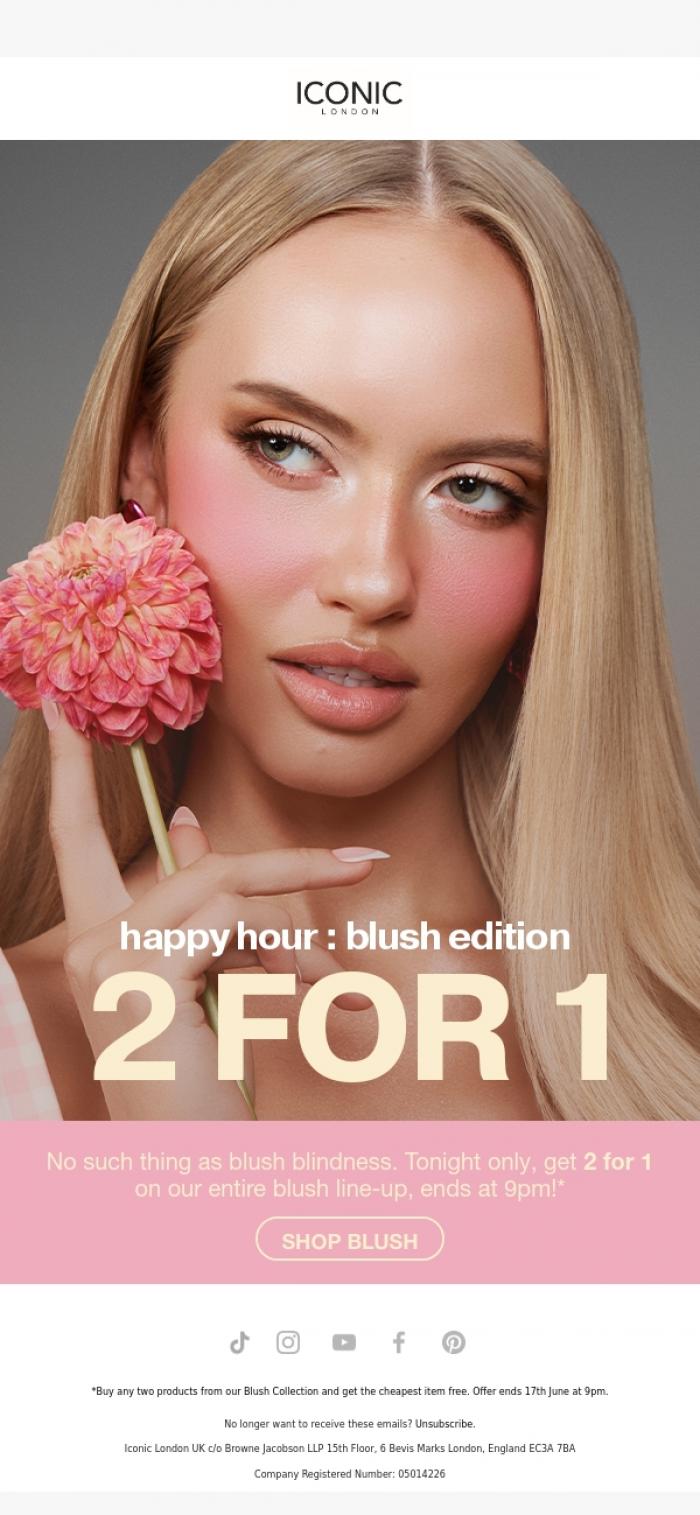 Email Design Inspiration from ICONIC London, Blush crush 💕 🌸