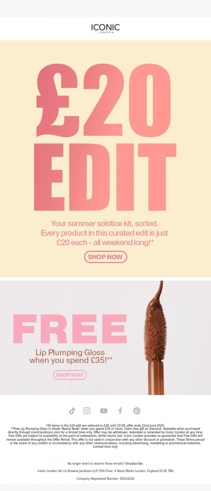 Email Design Inspiration from ICONIC London, &pound;20 edit HAS LANDED! 🏃&zwj;♀️