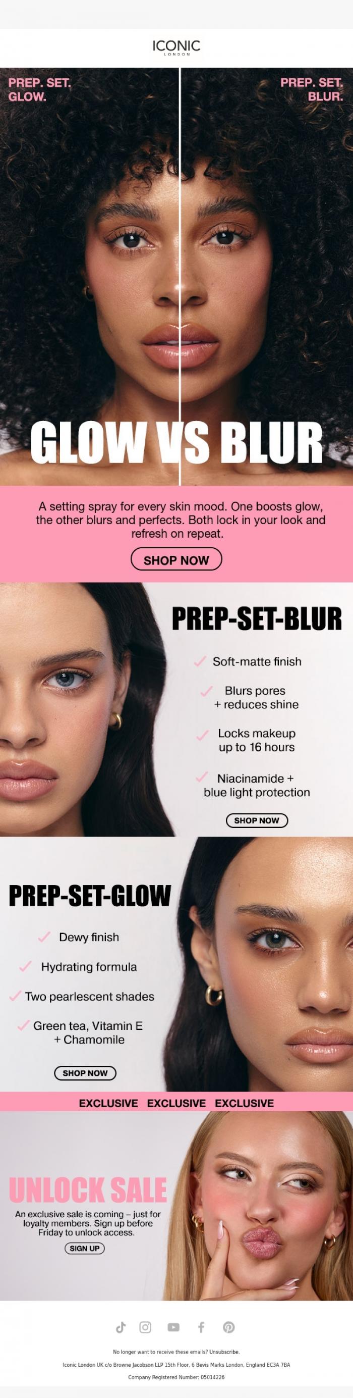 Email Design Inspiration from ICONIC London, Glow vs. blur ✨