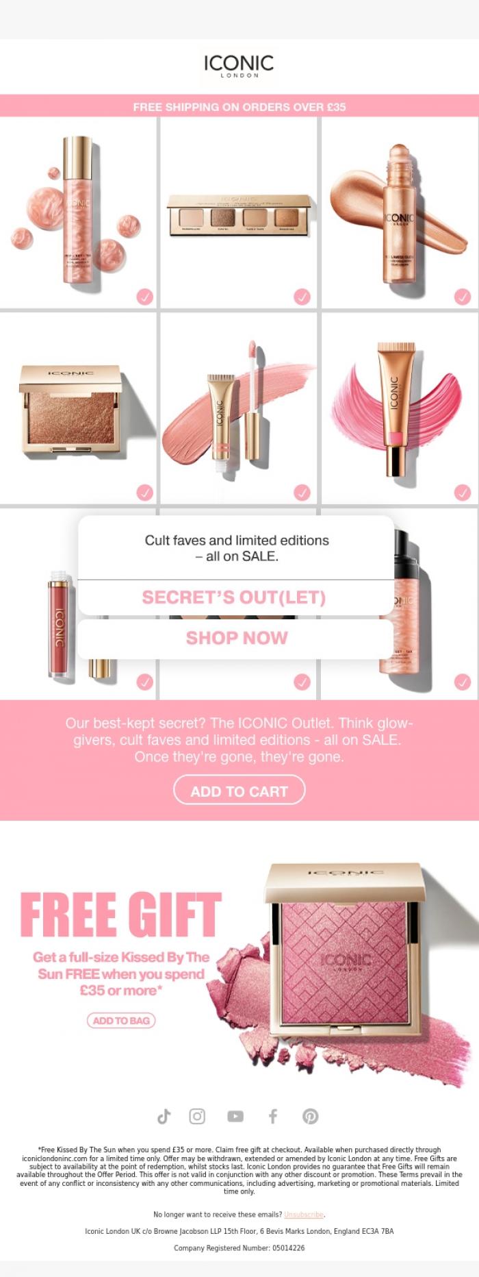 Email Design Inspiration from ICONIC London, The secret's out(let)