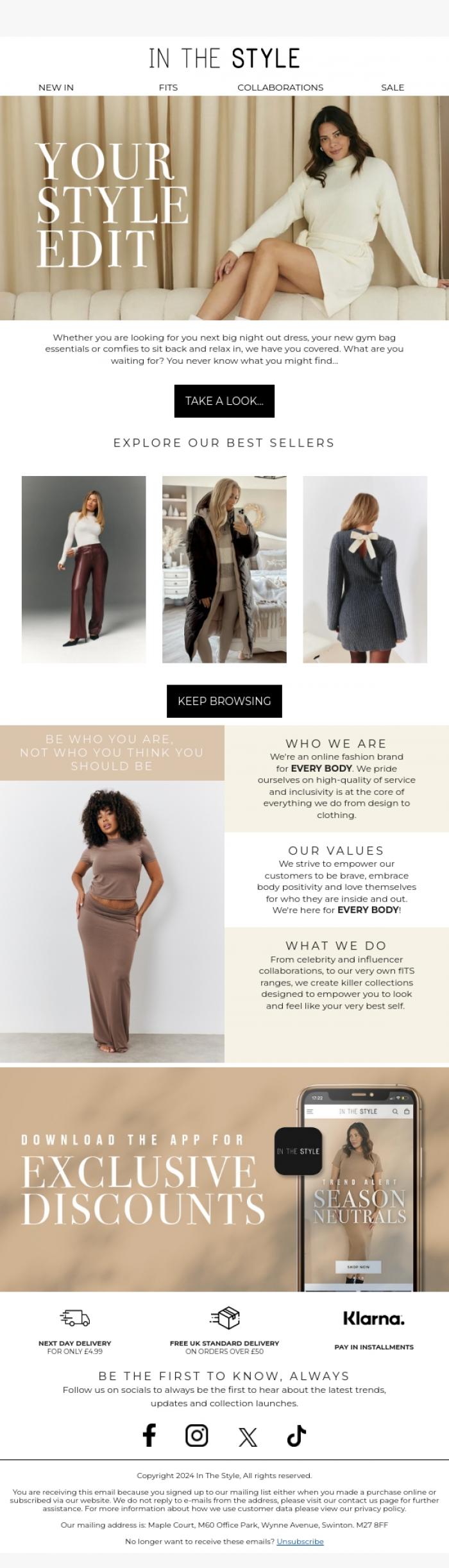 Email Design Inspiration from In The Style, Everything you want a tap away 👉