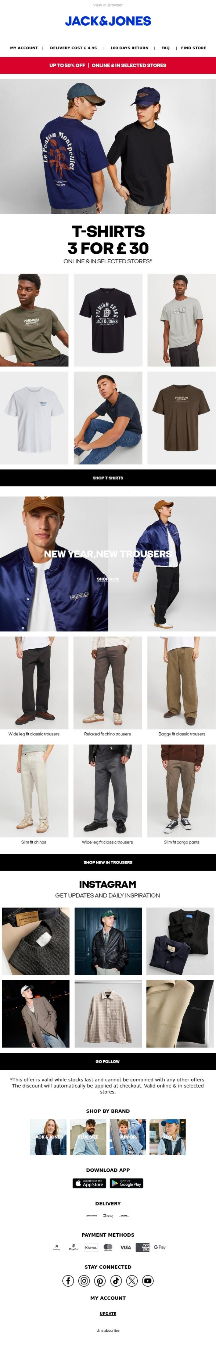 Email Design Inspiration from JACK & JONES CLUB, T-shirt deal for you 👕