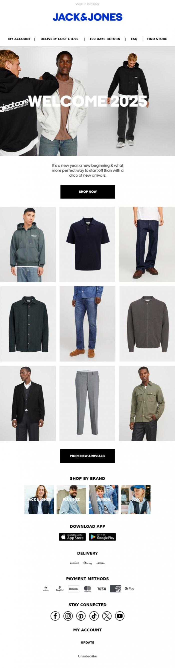Email Design Inspiration from JACK & JONES CLUB, New arrivals just for you