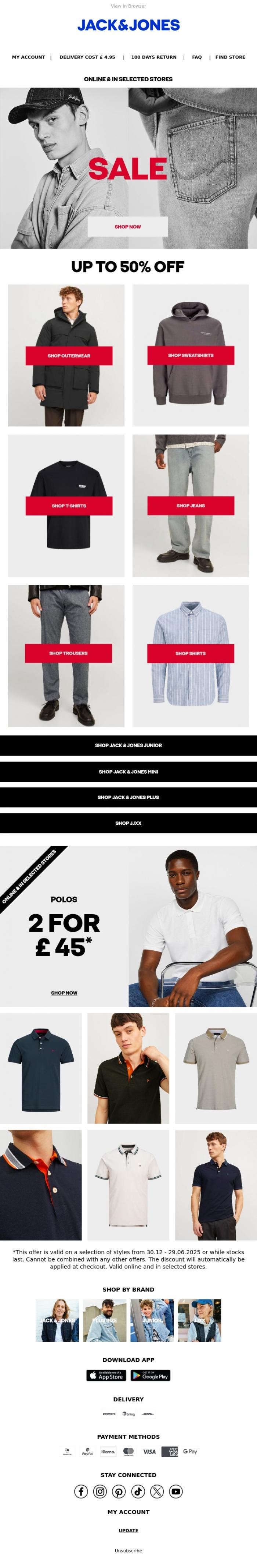 Email Design Inspiration from JACK & JONES CLUB, John, save on your favourites!