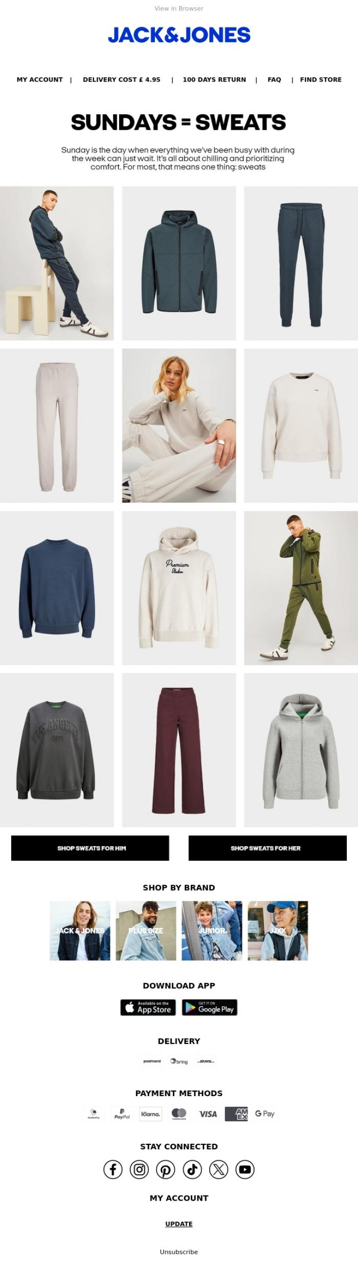 Email Design Inspiration from JACK & JONES CLUB, On Sundays we wear...