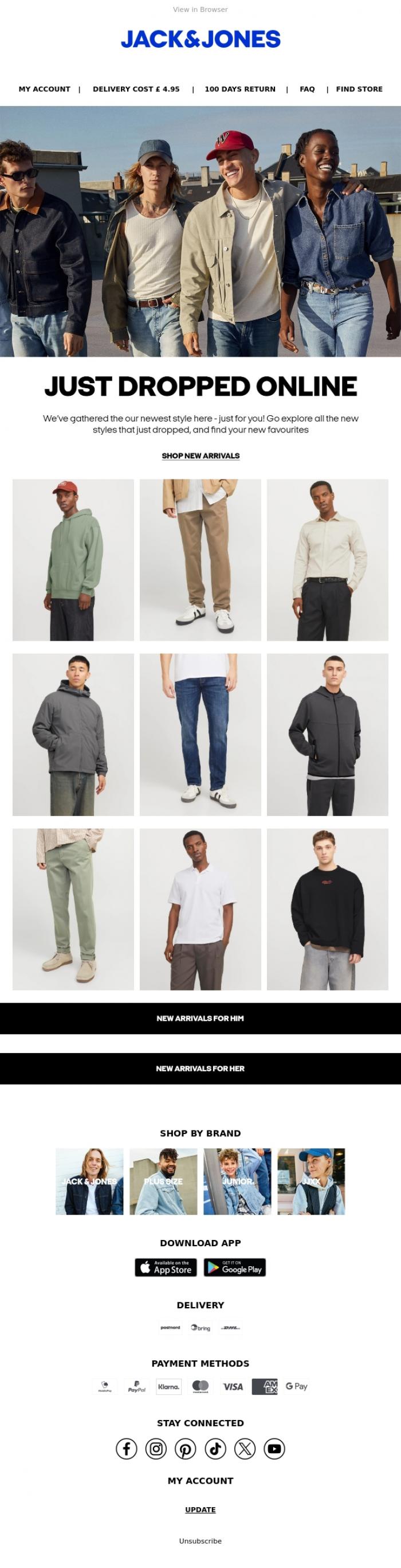 Email Design Inspiration from JACK & JONES CLUB, Have you seen these new ins?