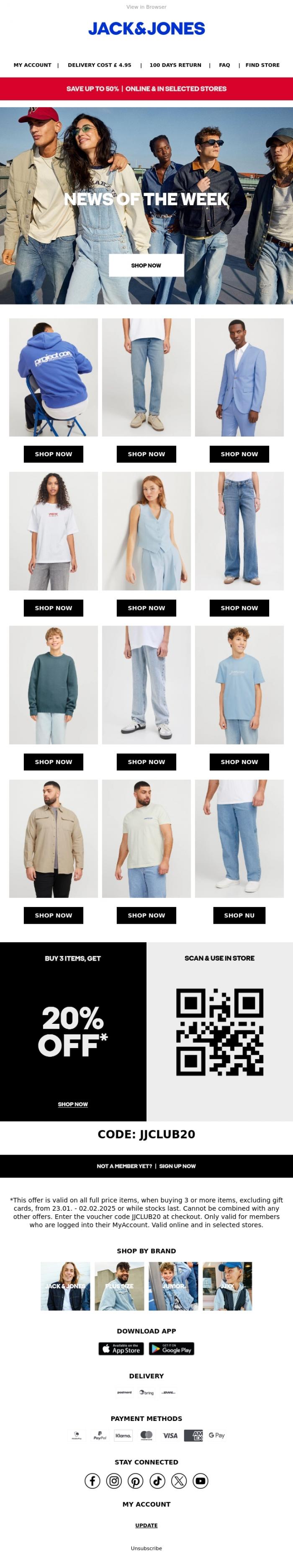 Email Design Inspiration from JACK & JONES CLUB, Here are some good news