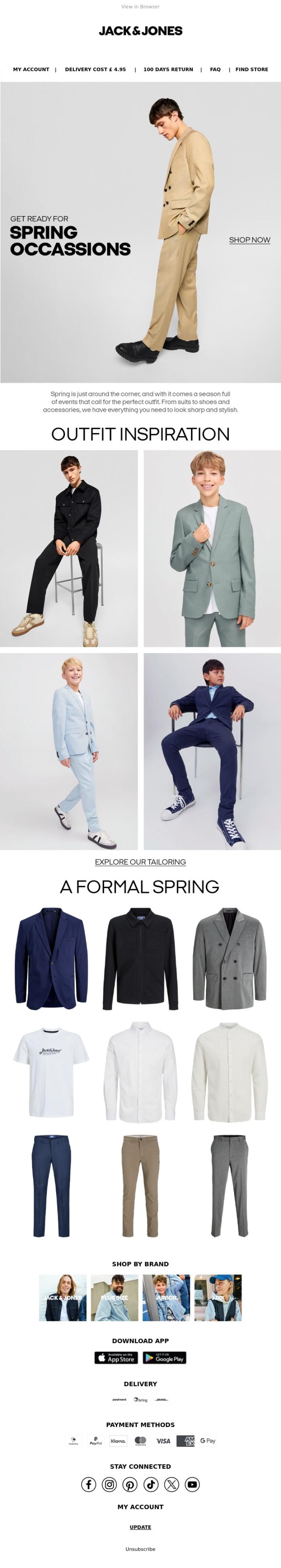 Email Design Inspiration from JACK & JONES CLUB, Spring tailoring 👔