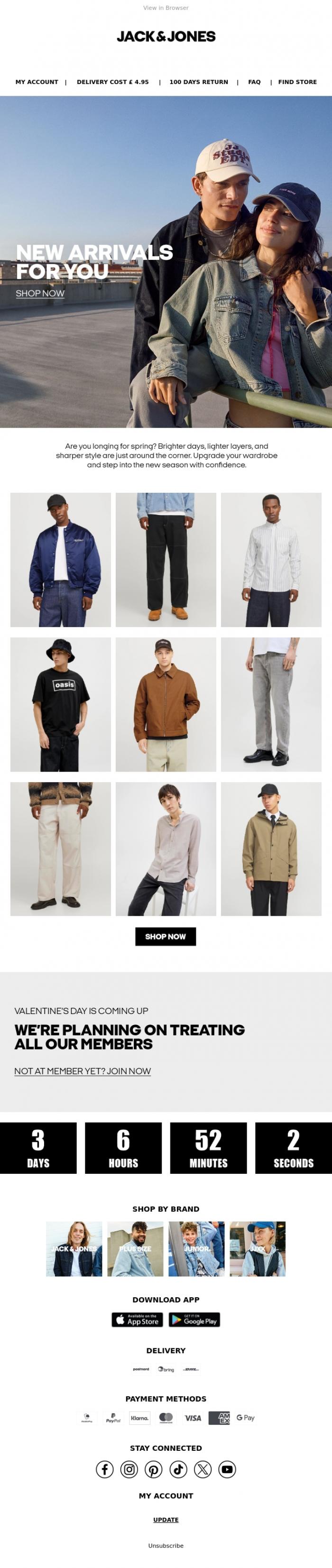 Email Design Inspiration from JACK & JONES CLUB, This week's news