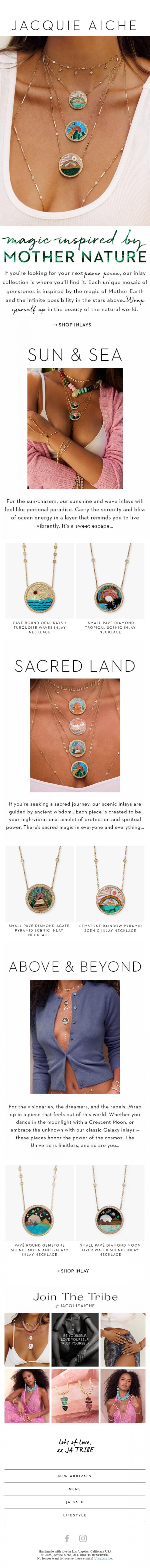 Email Design Inspiration from JACQUIE AICHE, Magic Inspired by Mother Nature 💫