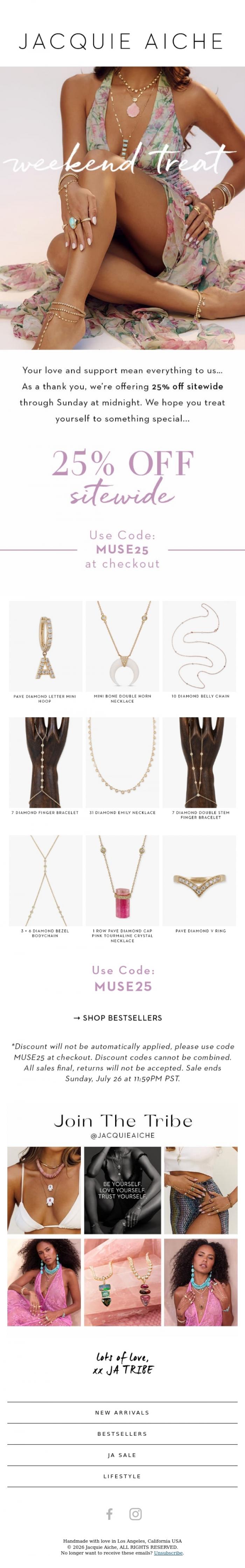 Email Design Inspiration from JACQUIE AICHE, Because we love you &hearts;️