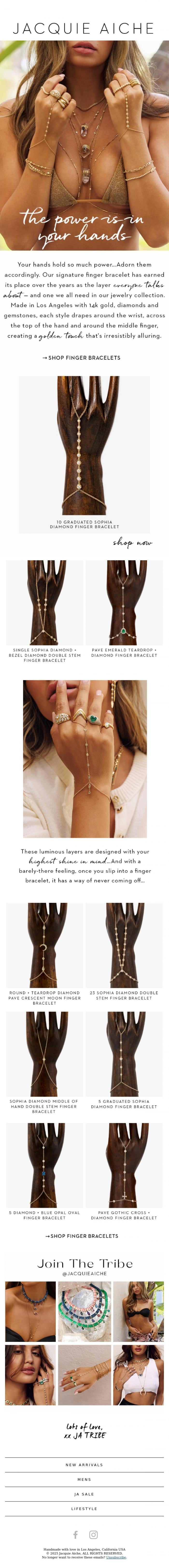 Email Design Inspiration from JACQUIE AICHE, The Power is in Your Hands 💫