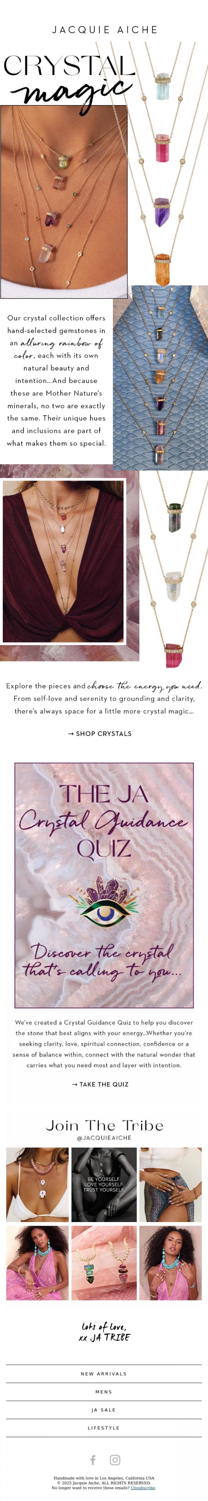 Email Design Inspiration from JACQUIE AICHE, Crystal Magic 💫