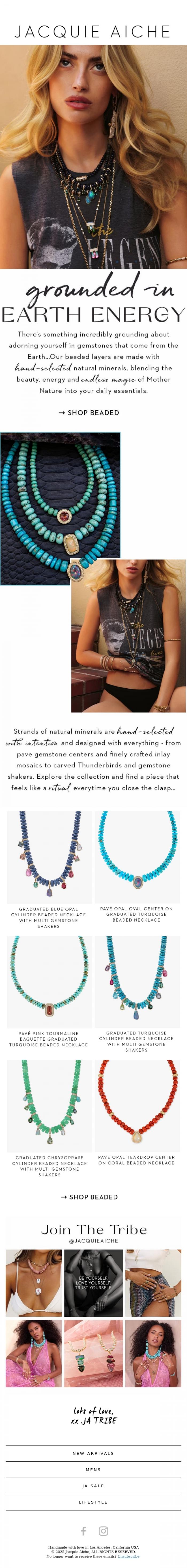 Email Design Inspiration from JACQUIE AICHE, Grounded in Earth Energy ✨