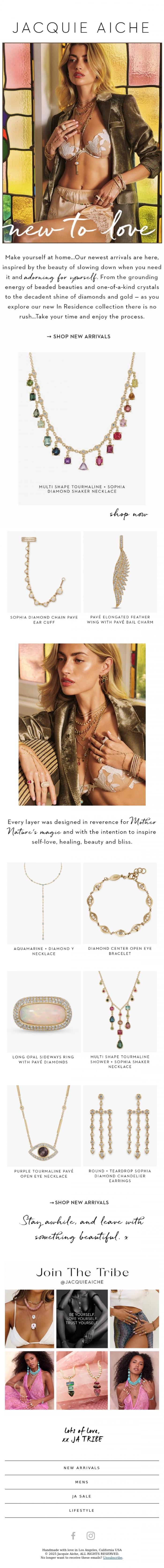Email Design Inspiration from JACQUIE AICHE, New to Love❣️