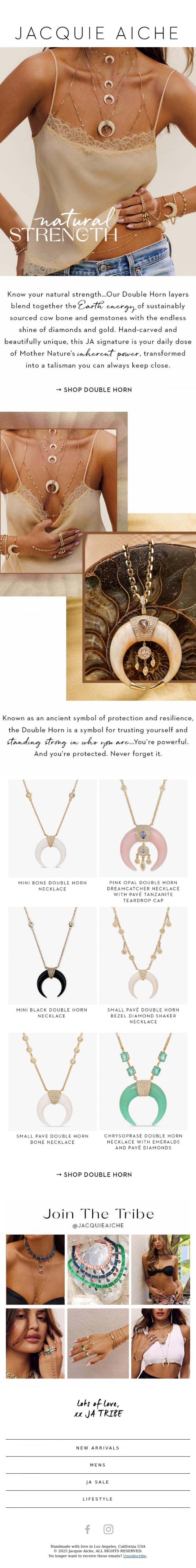 Email Design Inspiration from JACQUIE AICHE, Natural Strength 💫