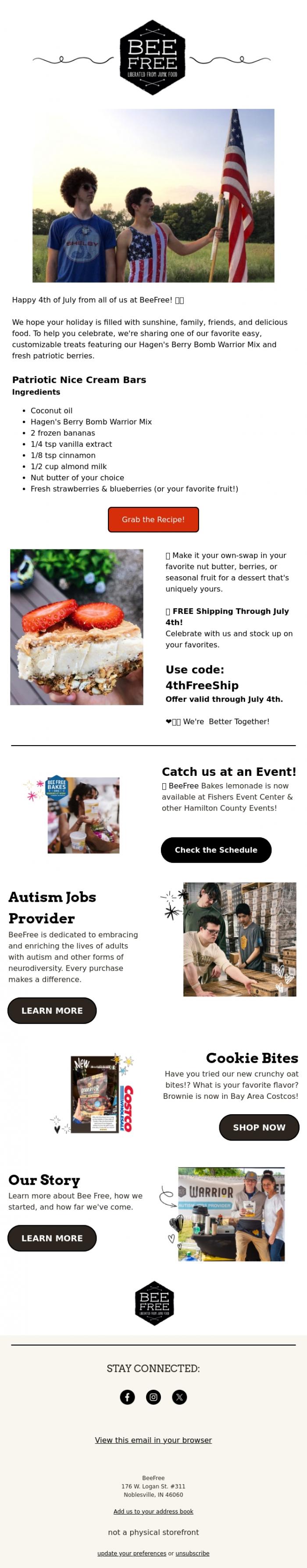 Email Design Inspiration from Jen at BeeFree, Free Shipping Deal!