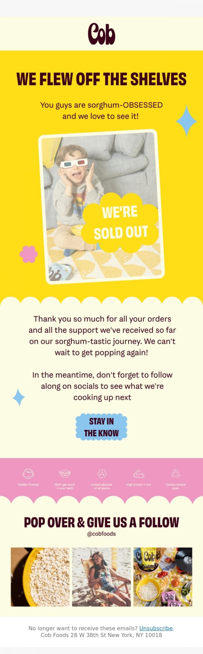 Email Design Inspiration from Jess @ Cob, YOU SOLD US OUT!!!