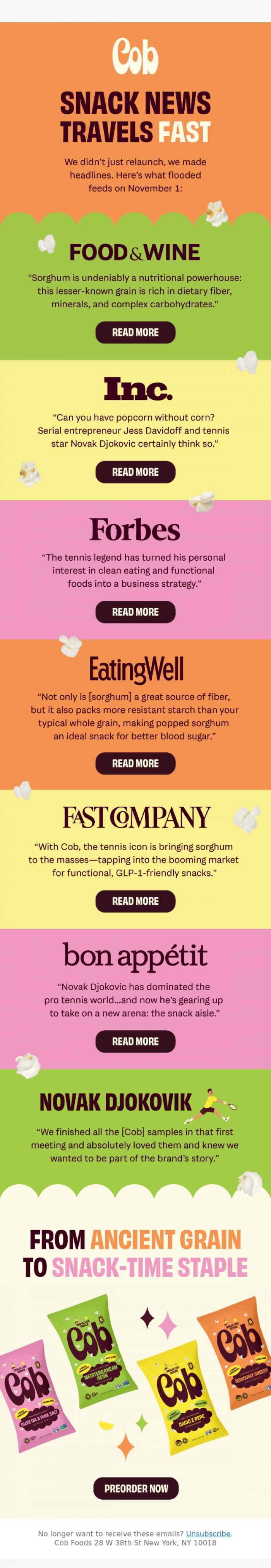 Email Design Inspiration from Jess @ Cob, Everyone's talking about Cob 🌍
