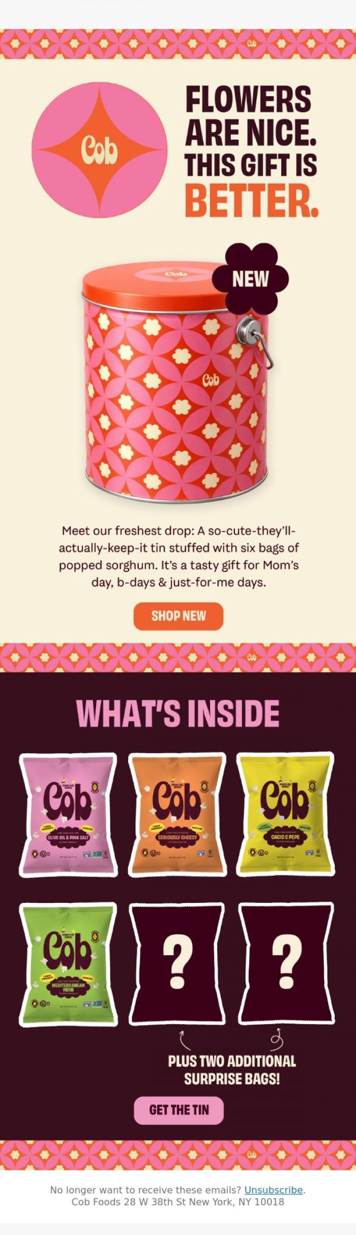 Email Design Inspiration from Jess @ Cob, Just dropped 🆕 The gift you'll wanna keep