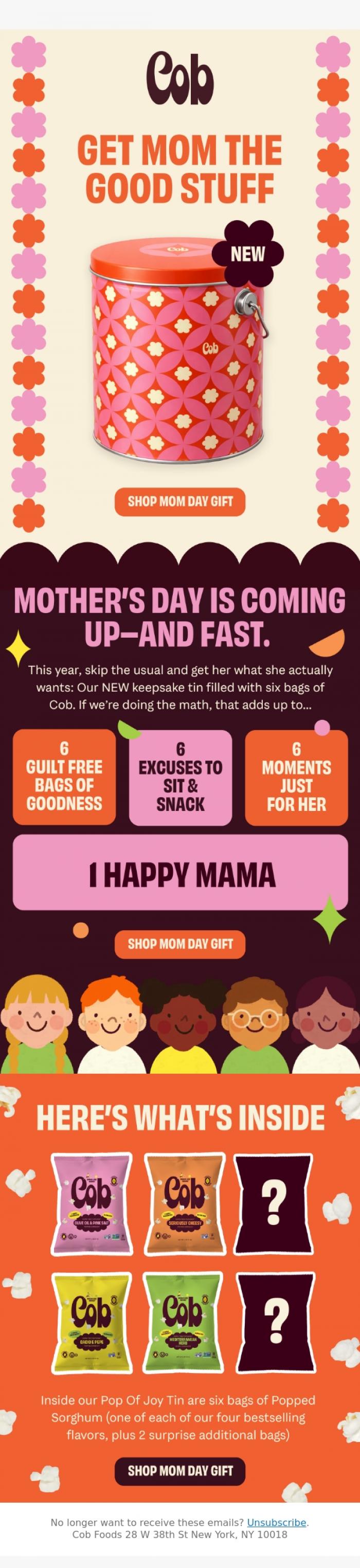 Email Design Inspiration from Jess @ Cob, The gift Mom *actually* wants 🎁